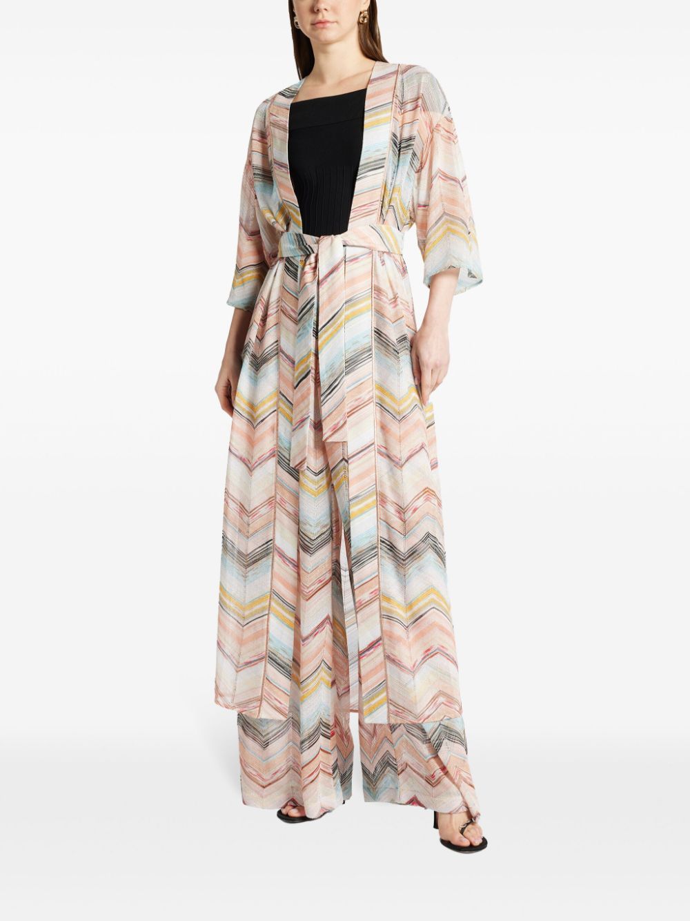 Shop Missoni Zigzag Cover Up Dress In Pink