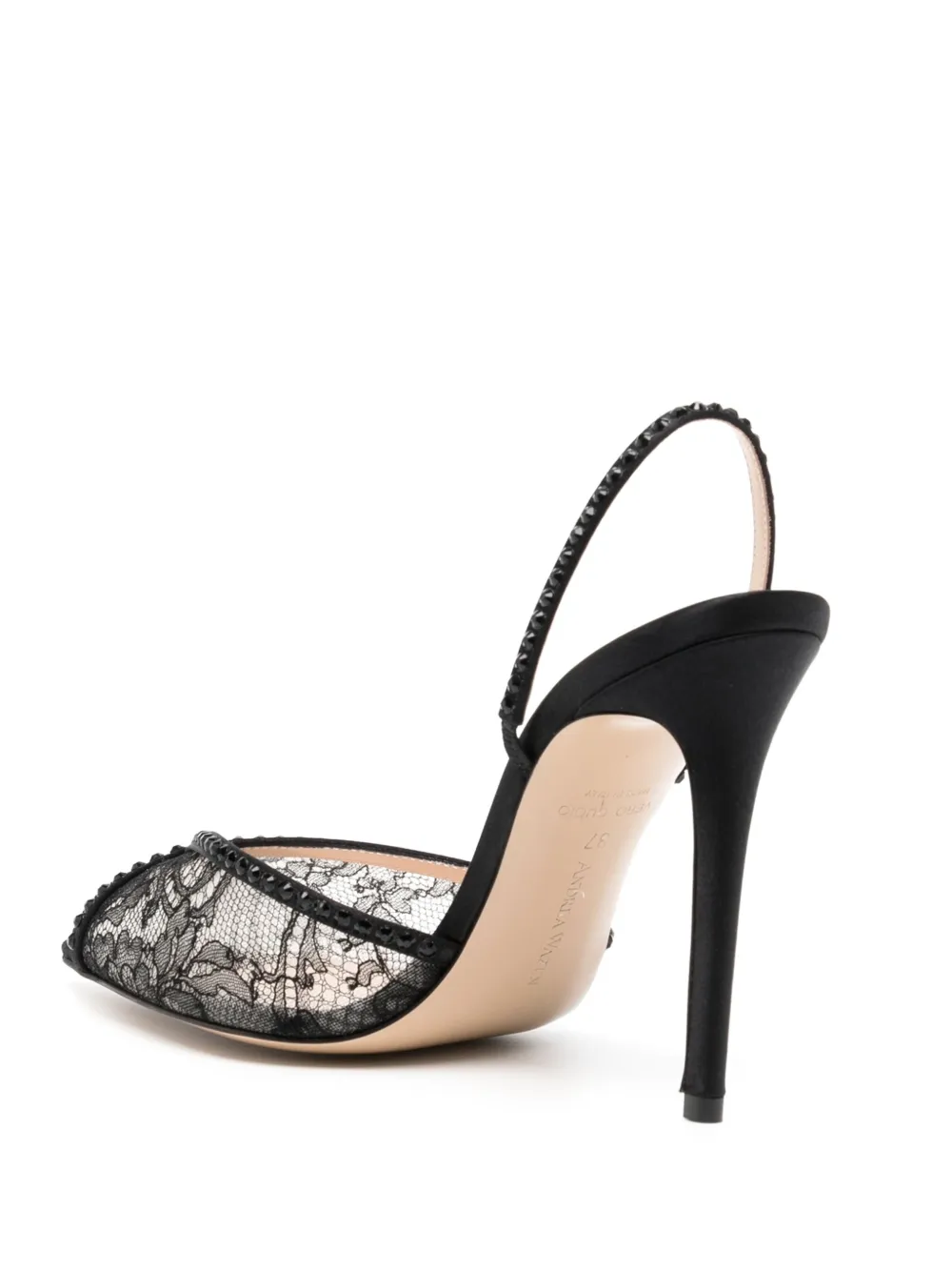 Shop Andrea Wazen Katy 105mm Slingback Pumps In Black