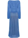 Semicouture open-knit cotton maxi dress - Blue