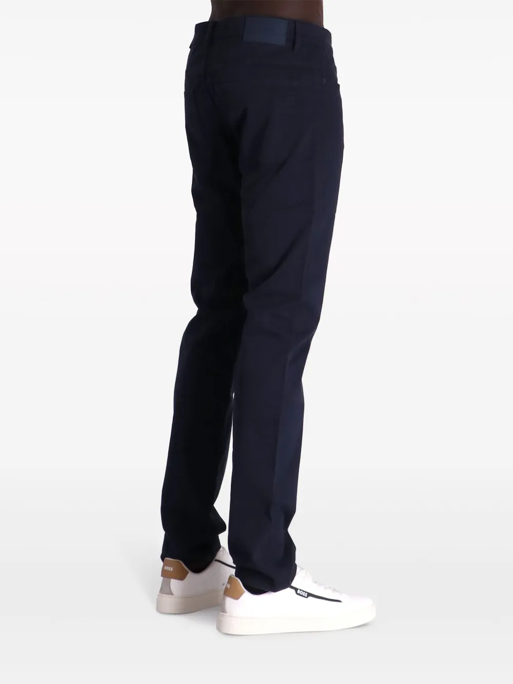 Shop Hugo Boss Delaware Slim-fit Gabardine Trousers In Blue