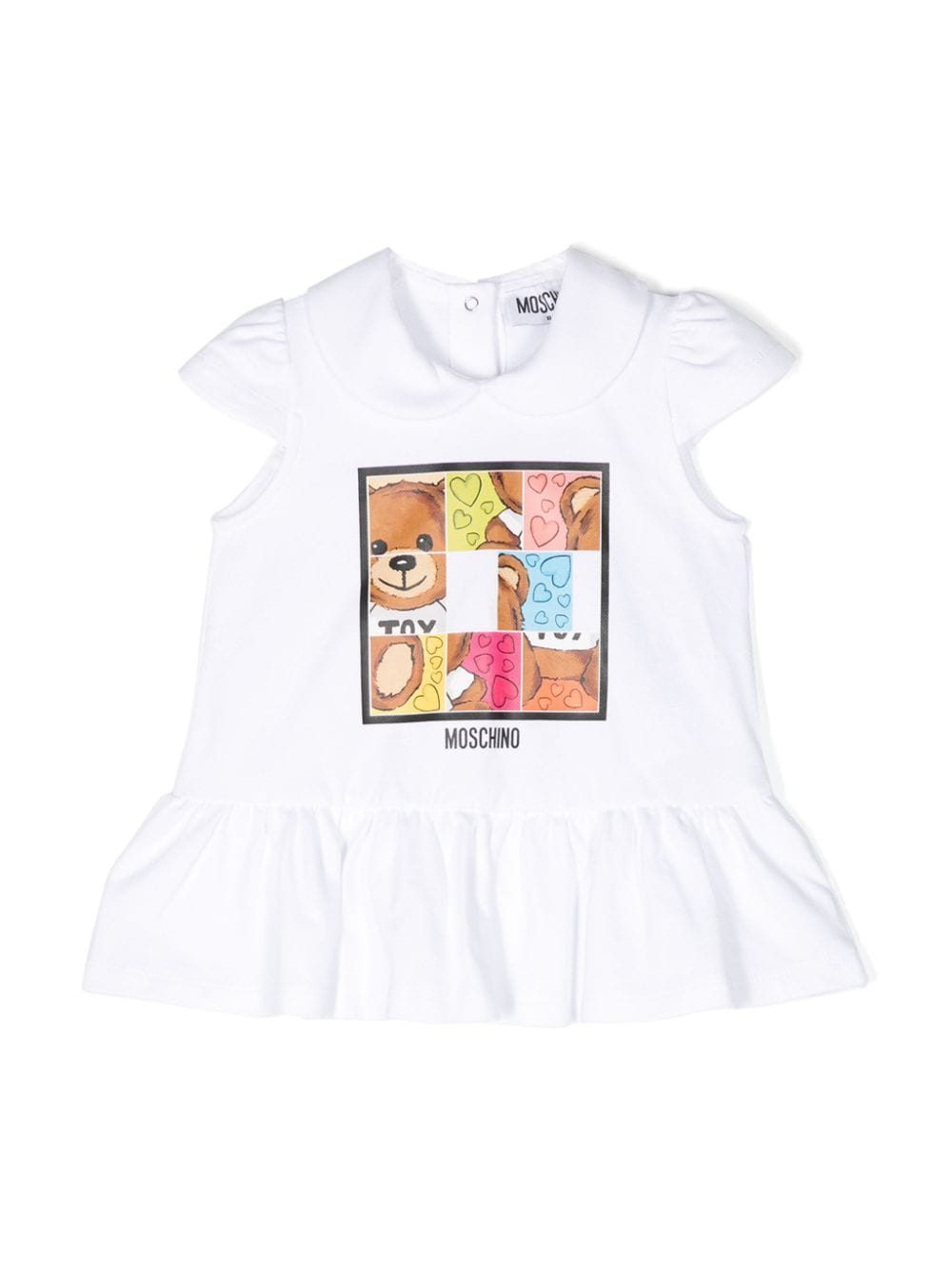 Moschino Kids T-shirt en jurk met logoprint Wit