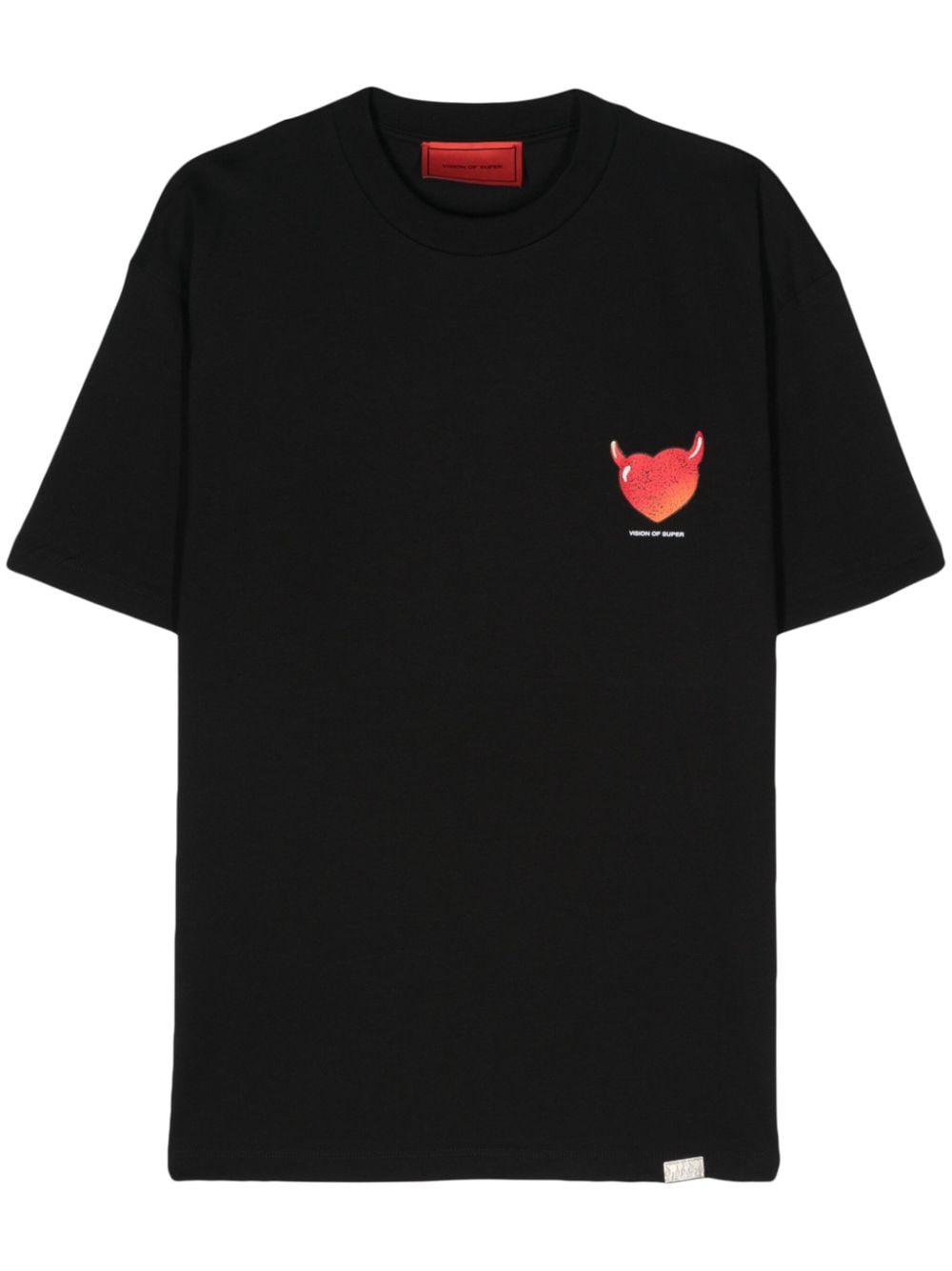 Shop Vision Of Super Puffy Love Cotton T-shirt In Black