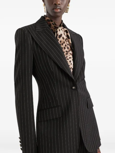 Dolce & Gabbana blazer con botones y rayas diplomáticas estampadas
