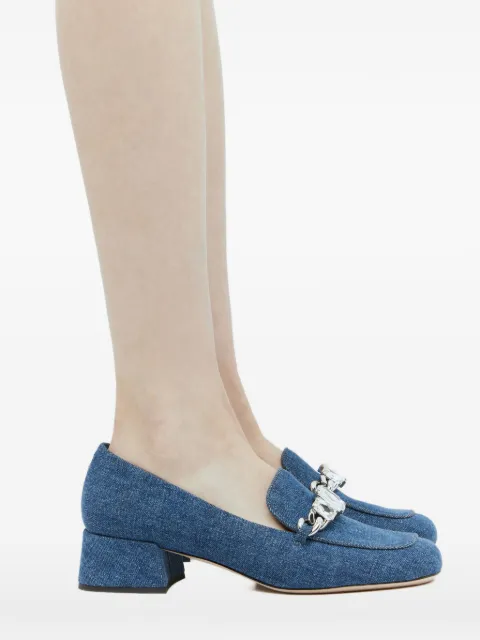 Miu Miu crystal-embellished loafers