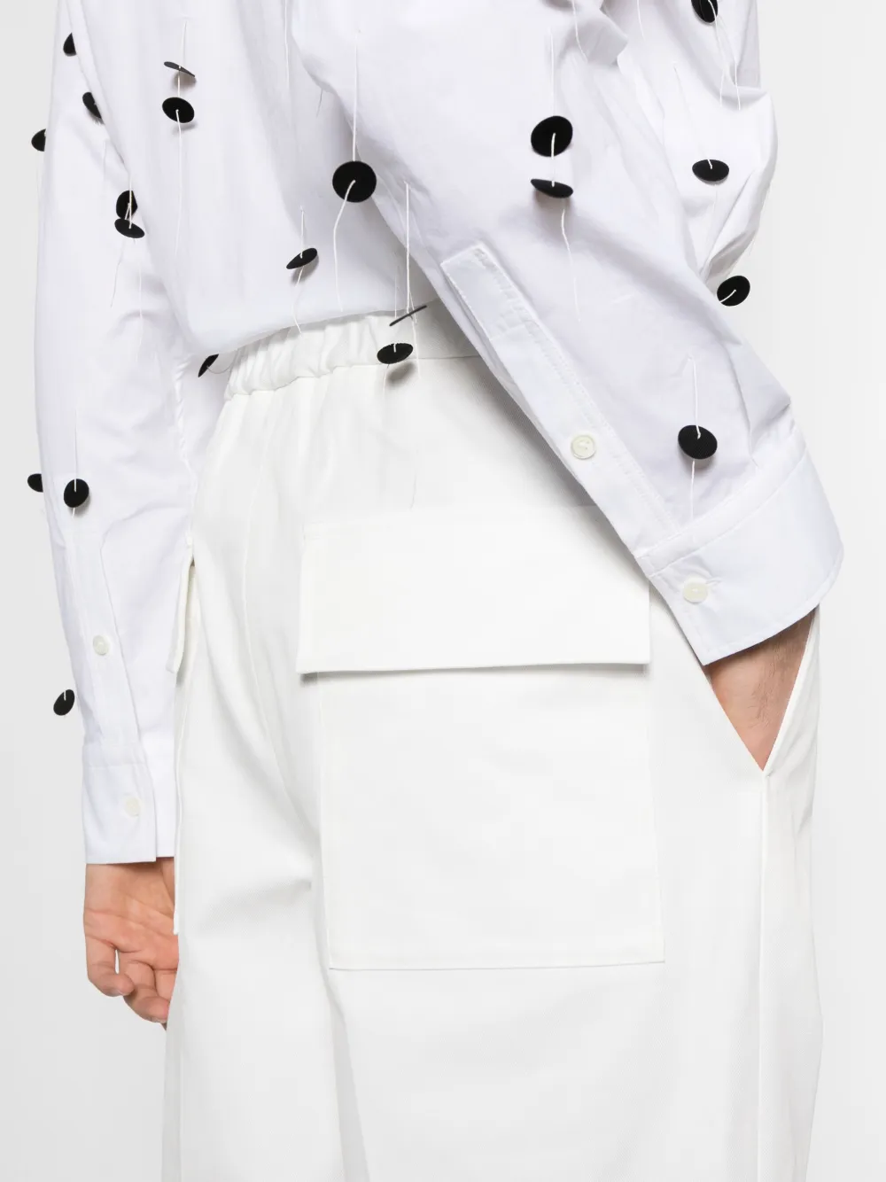 Jil Sander Katoenen broek met toelopende pijpen Wit