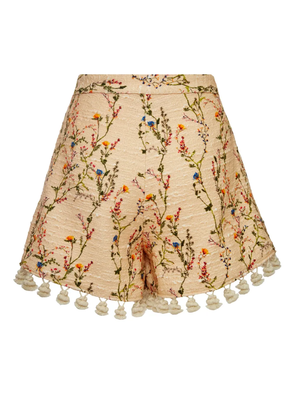 Shop La Doublej Playa Floral-embroidered Cotton-blend Shorts In Neutrals