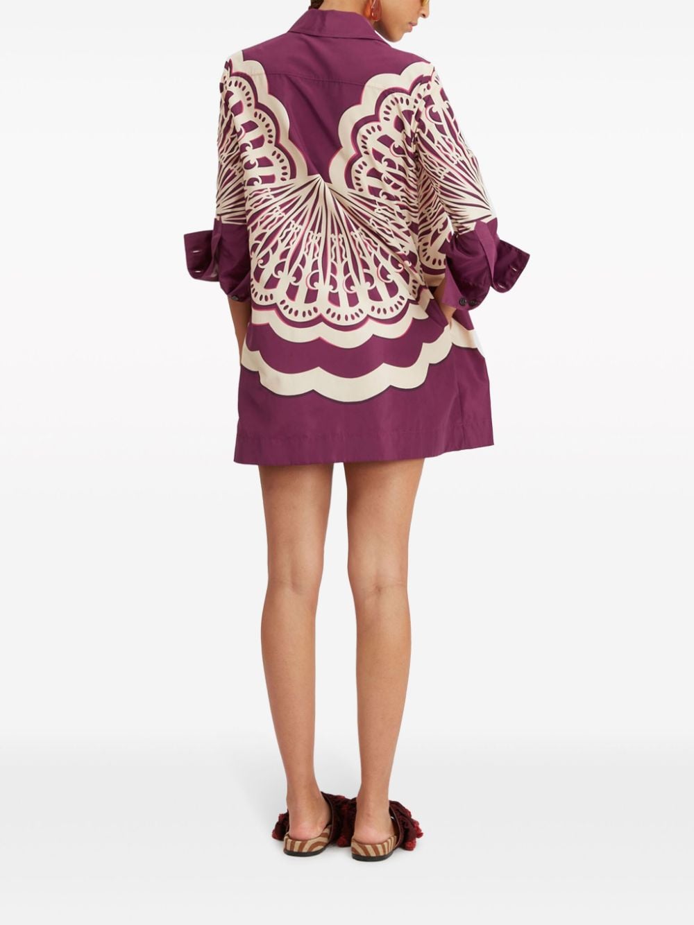 Shop La Doublej Artemis Mini Shirt Dress In Purple