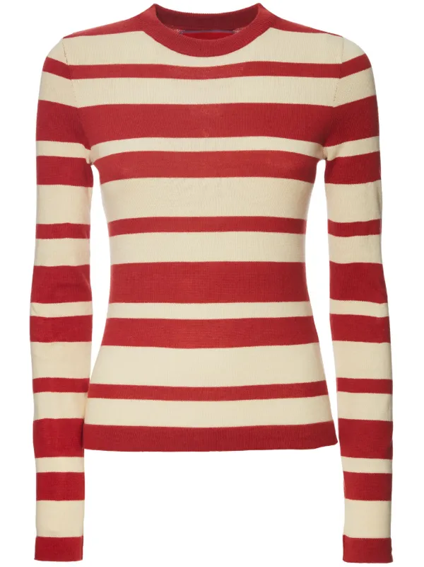 La DoubleJ Striped Cotton-blend Jumper in Neutrals