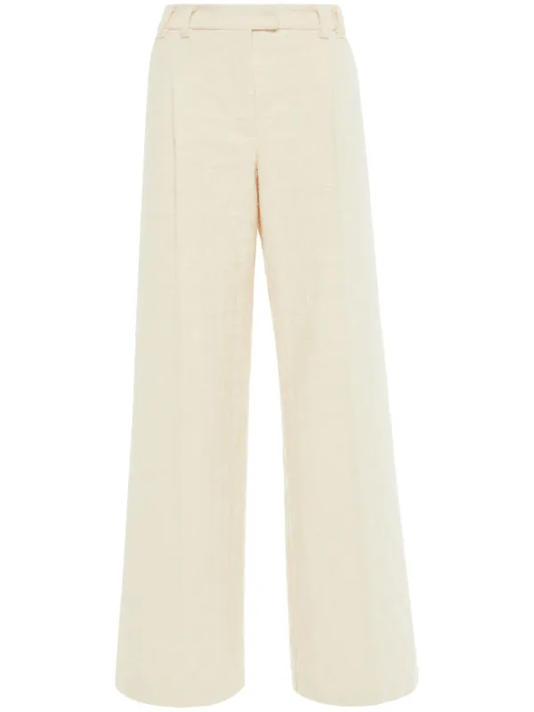 La DoubleJ La Comasca Jacquard Trousers in Neutrals