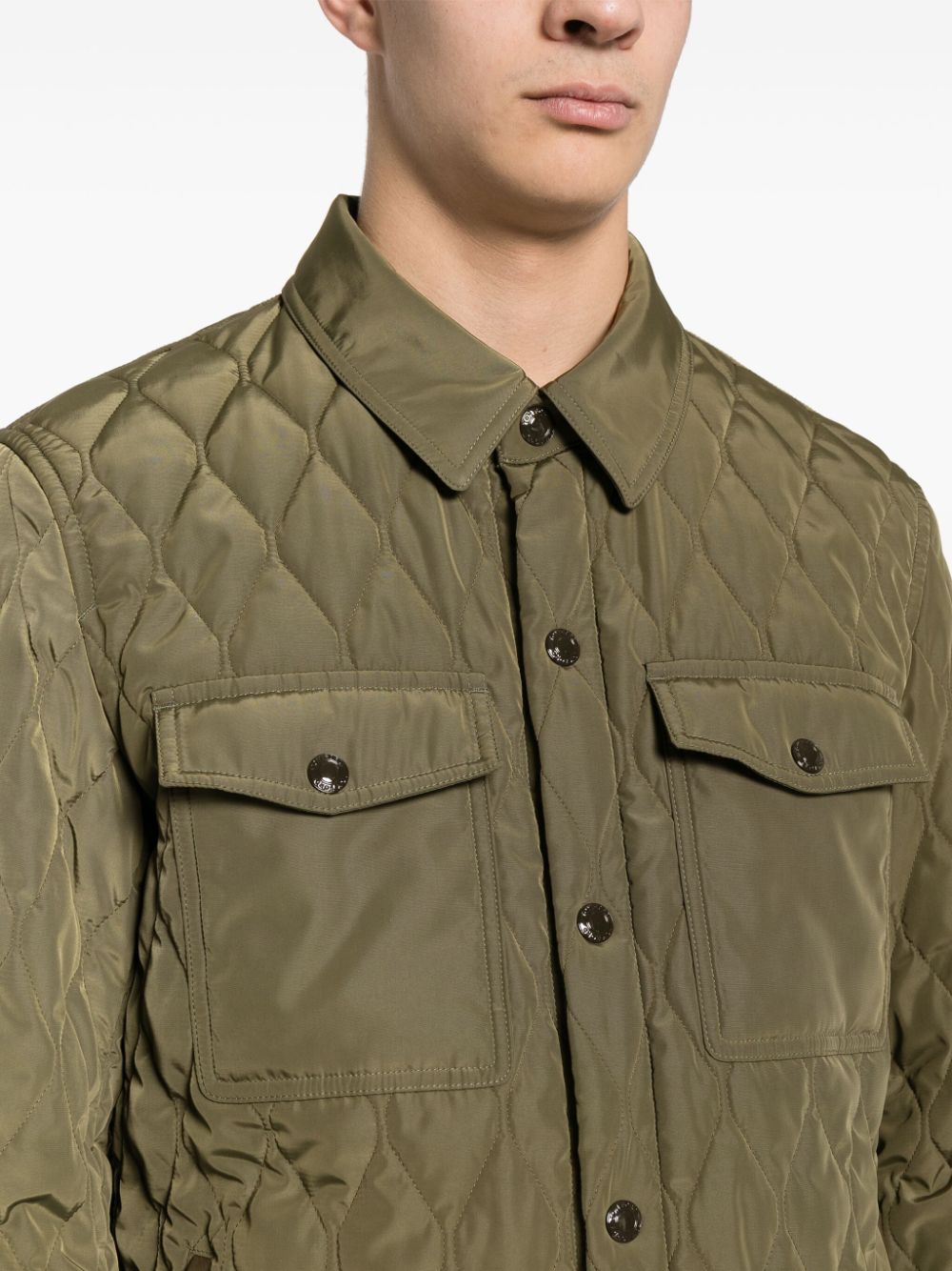 Shop Tom Ford Padded Quilted Jacket In Green