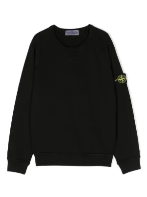 Stone Island Junior ロゴパッチ スウェットシャツ | ブラック