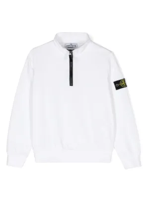 Stone Island Junior ジップアップ パーカー | ホワイト | FARFETCH JP