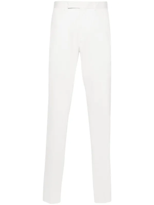 ZEGNA ホワイトストレッチコットンパンツ　S Zegna ストレッチコットンパンツ | ホワイト | FARFETCH JP