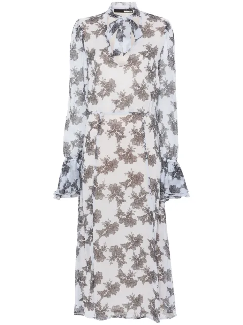ROTATE BIRGER CHRISTENSEN floral-print plissé maxi dress