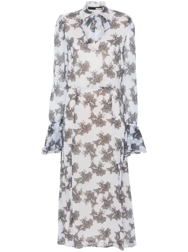 chinese dress ladies Rent Rotate Floral Strapless Mesh Maxi Dress