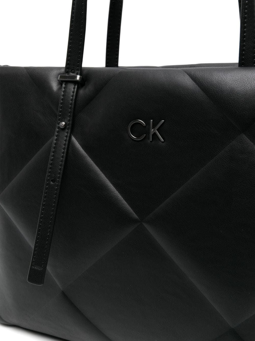 Shop Calvin Klein Embossed-finish Tote Bag In Black