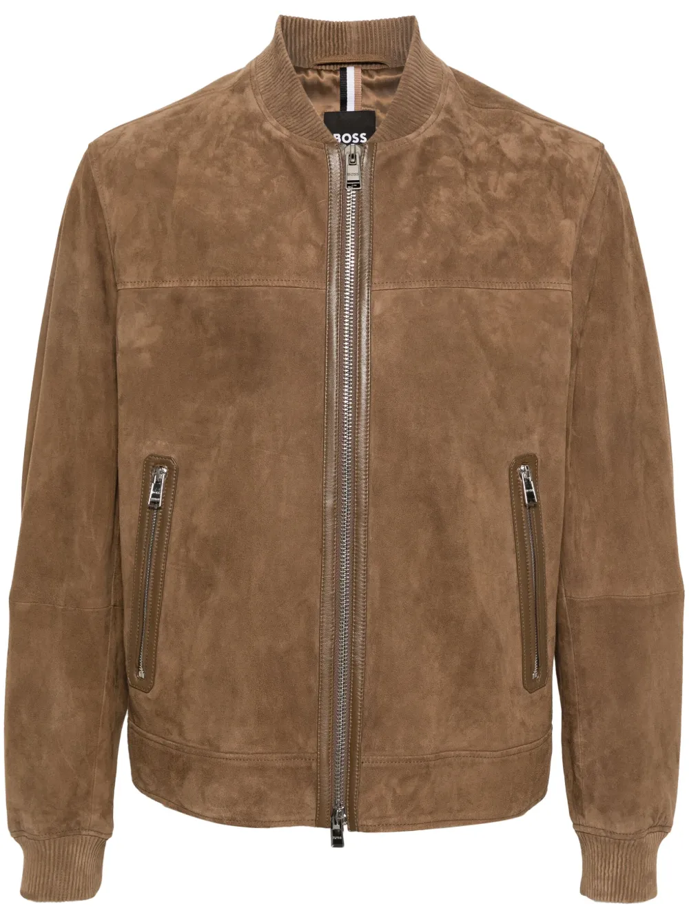 Image 1 of BOSS suede bomber jacket