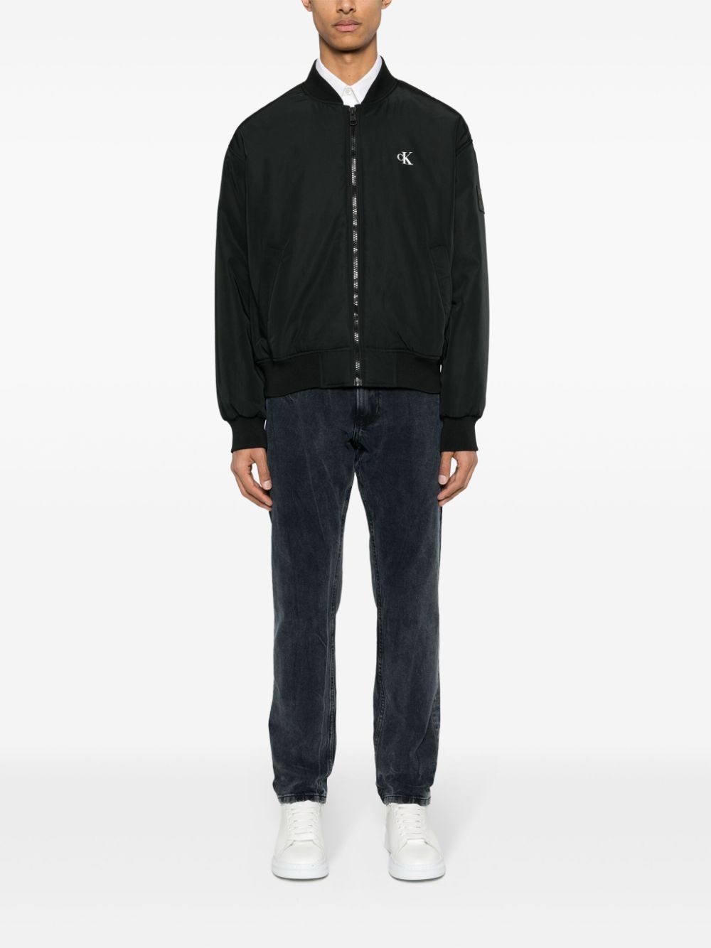 Calvin Klein Jeans Gewatteerd bomberjack - Zwart