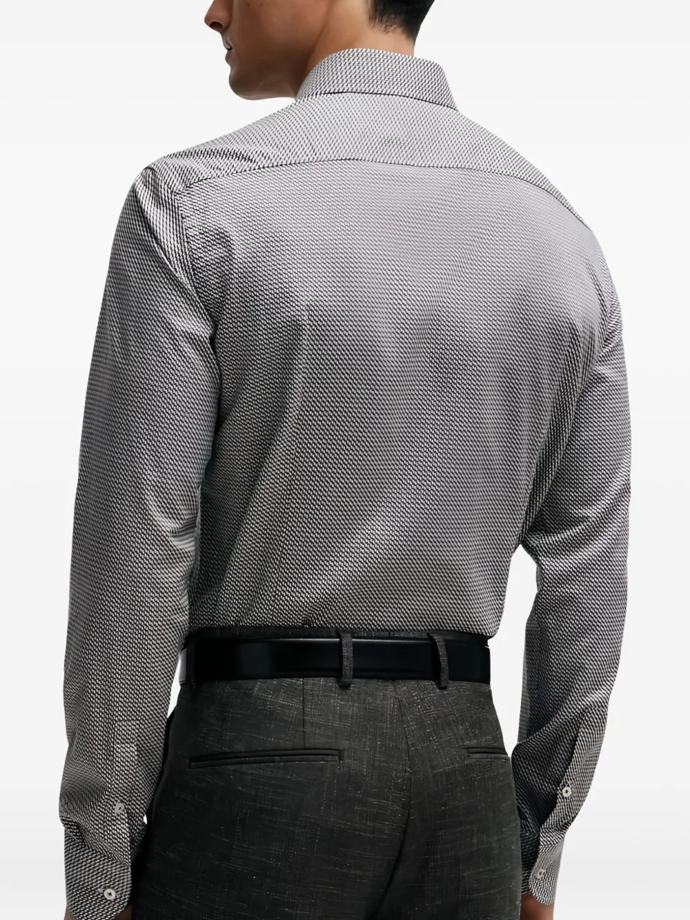 BOSS Overhemd met geometrisch patroon Zwart