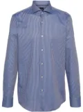 BOSS geometric-pattern organic cotton shirt - Blue