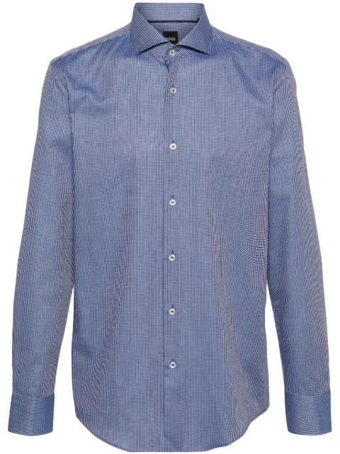 BOSS geometric-pattern organic cotton shirt