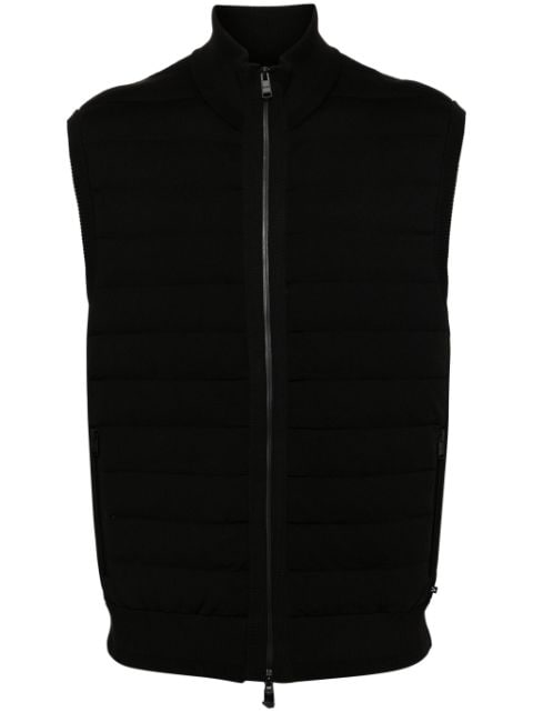 BOSS knitted-panels quilted gilet