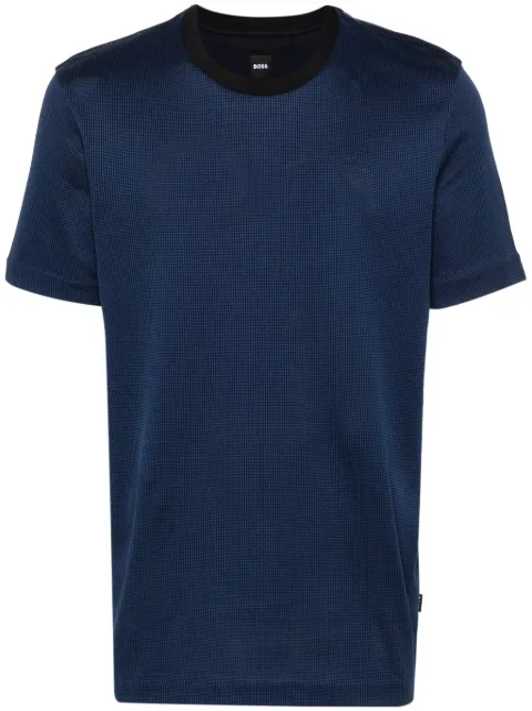 BOSS contrasting-neck cotton T-shirt