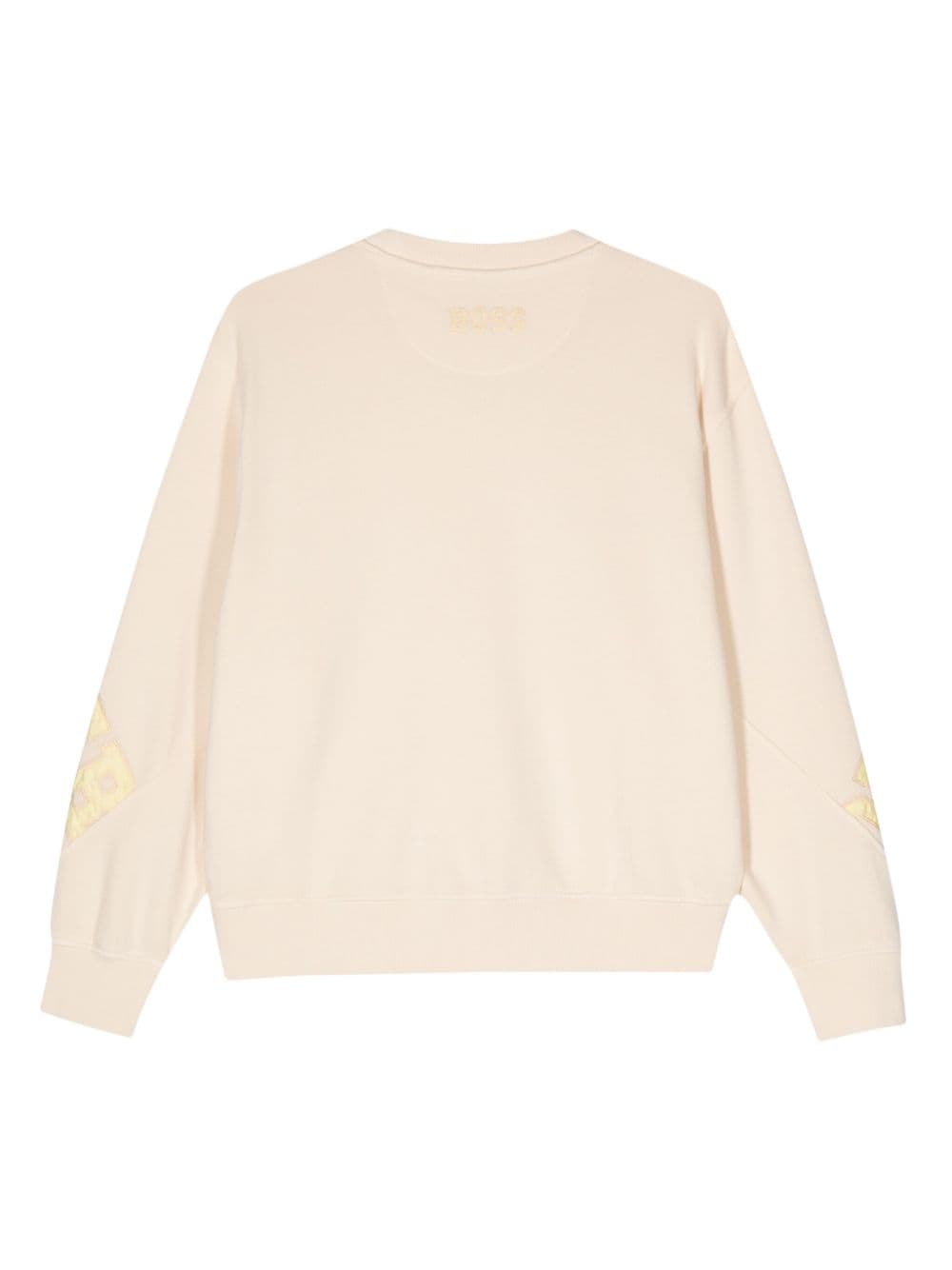 Shop Hugo Boss Logo-embroidered Cotton Sweatshirt In Neutrals