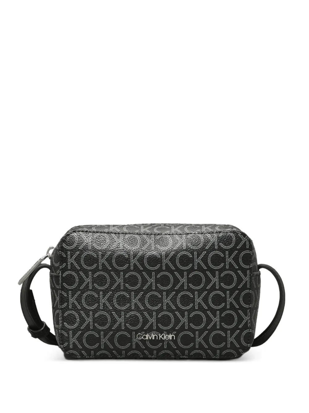 Calvin Klein Borsa a spalla con zip e logo - Nero