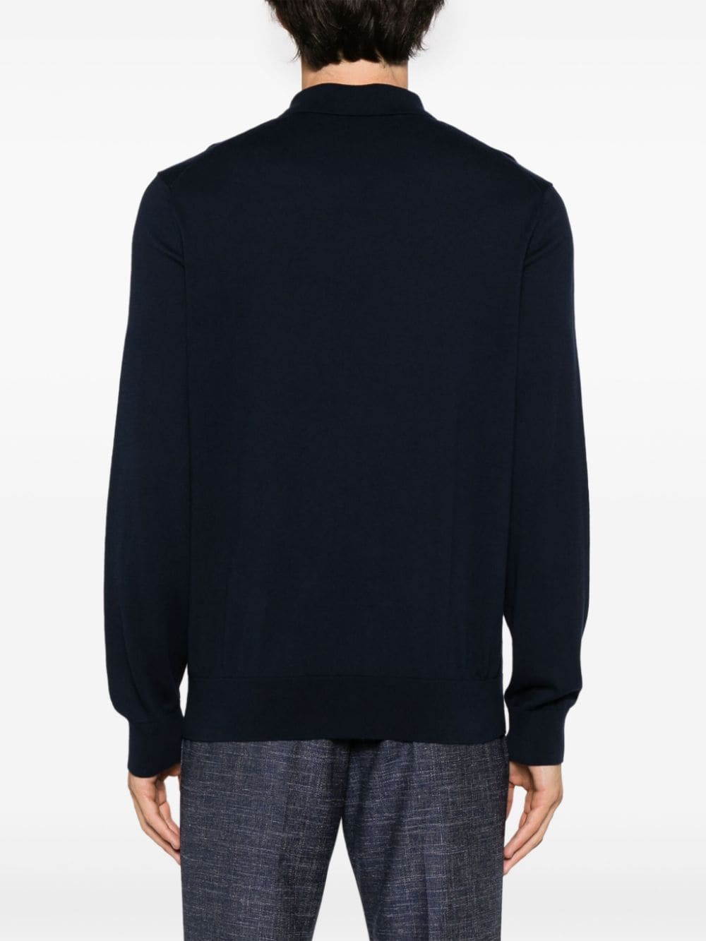 BOSS fine-knit Polo Jumper - Farfetch