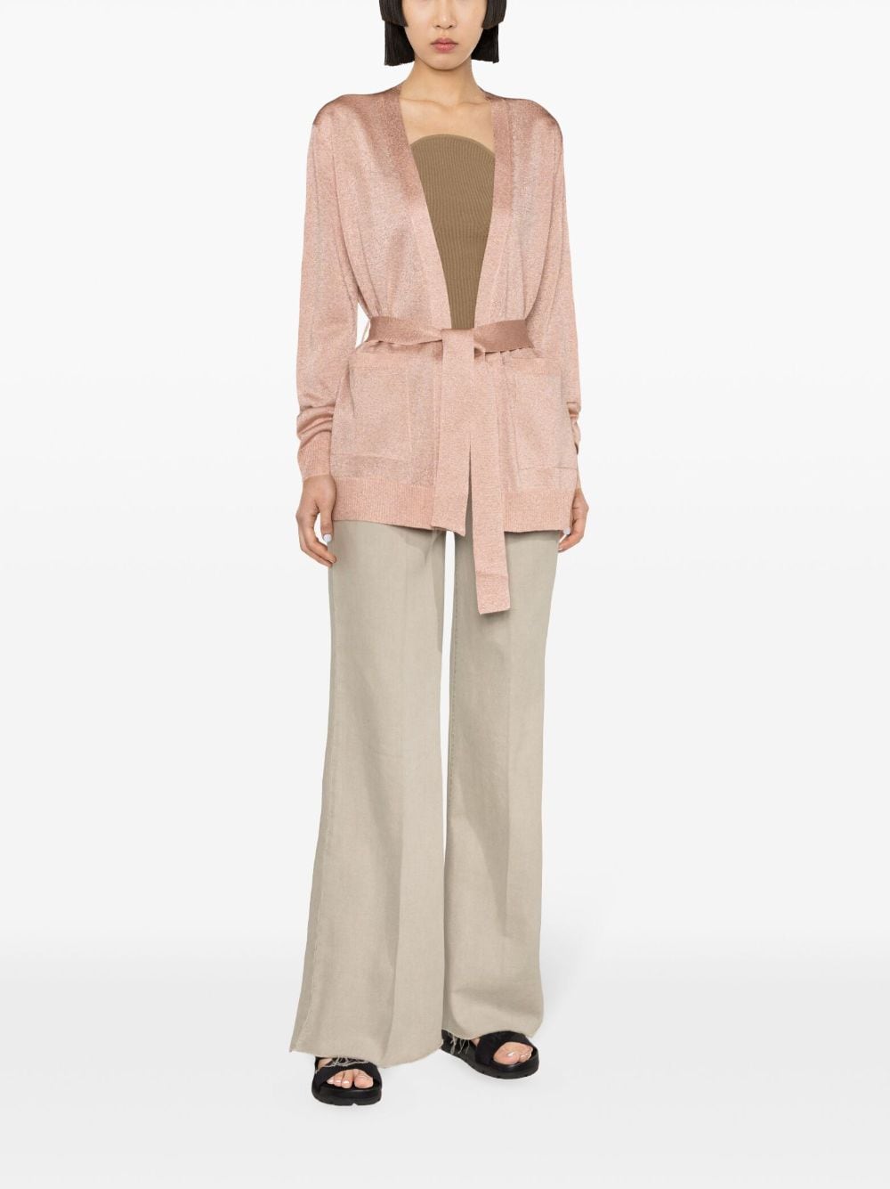 Image 2 of Missoni metallic-threading belted cardigan