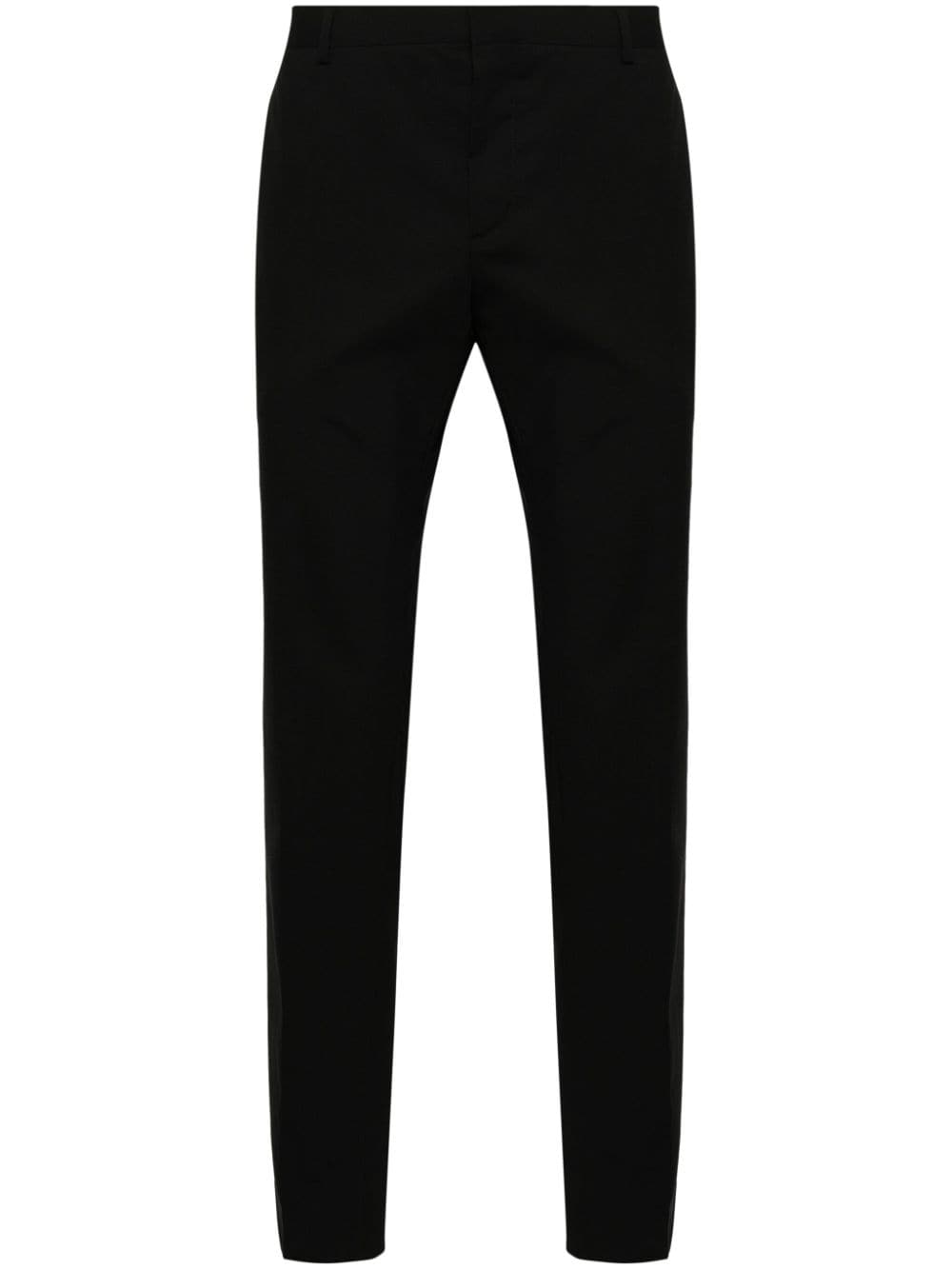 Calvin Klein Tapered Wool-blend Tailored Trousers In Black