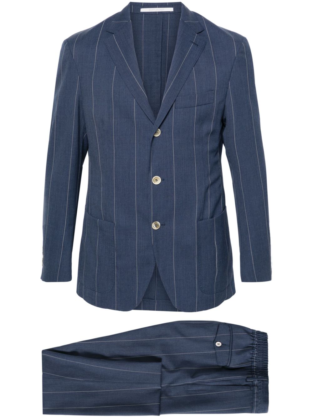 Eleventy Pinstriped Single-breasted Suit In Blau