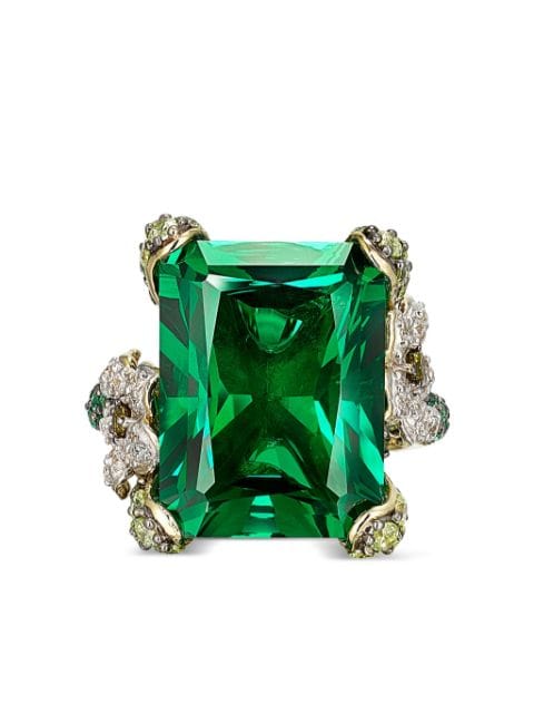 Anabela Chan anillo Emerald Cinderella en oro vermeil de 18kt con gema