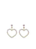 Anabela Chan 18kt white gold vermeil Love Heart diamond earrings - Silver