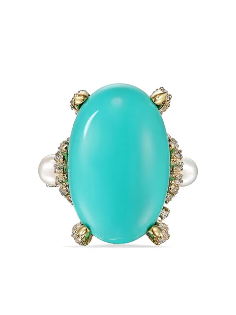 Anabela Chan 18kt yellow gold Mermaid turquoise cocktail ring