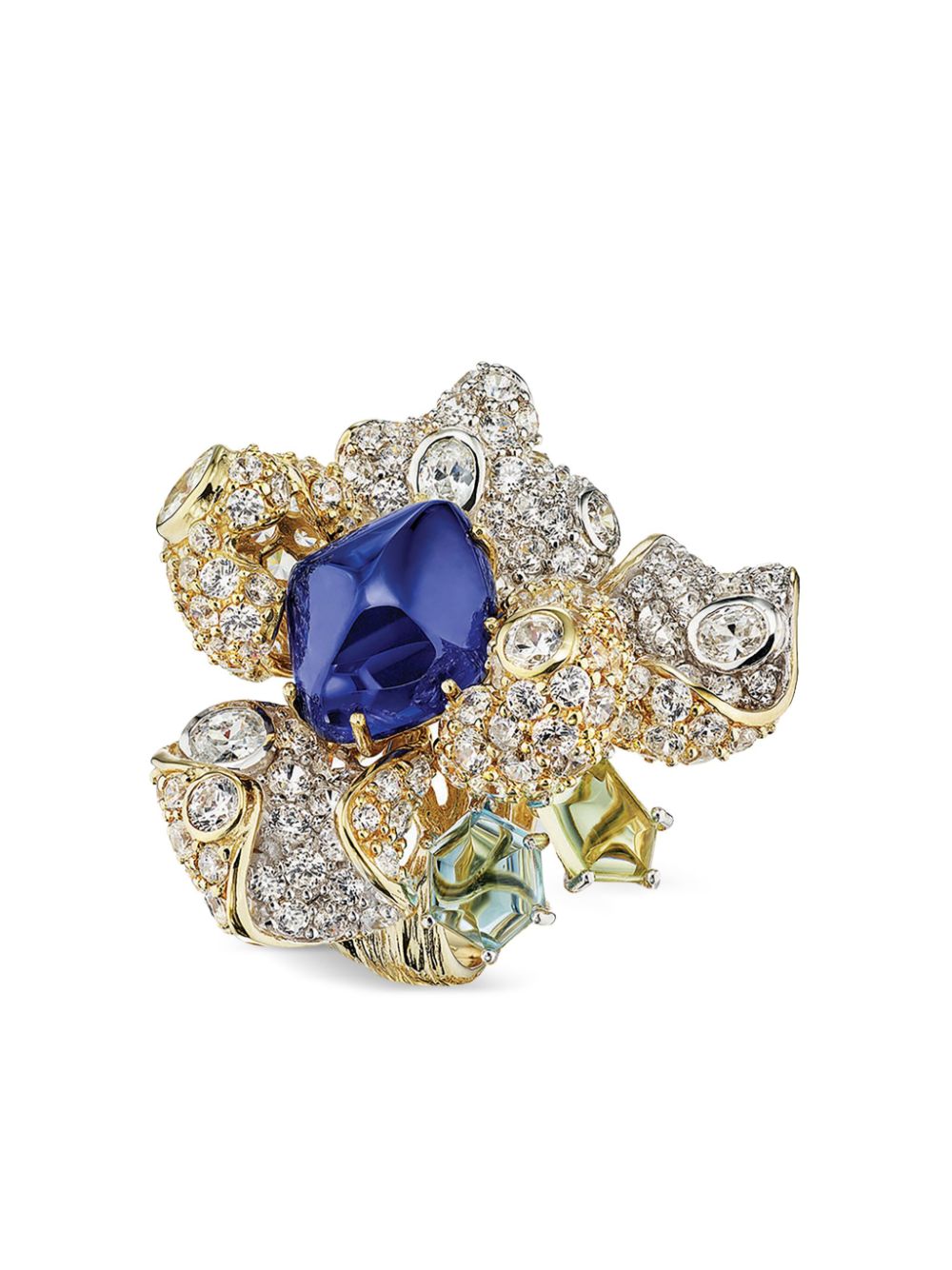 Anabela Chan 18kt gold vermeil Sapphire Blossom gemstone ring - Blue