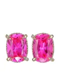 Anabela Chan 18kt yellow gold Cushion Wing sapphire earrings - Pink