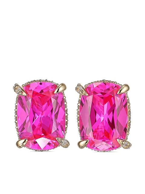 Anabela Chan 18kt yellow gold Cushion Wing sapphire earrings