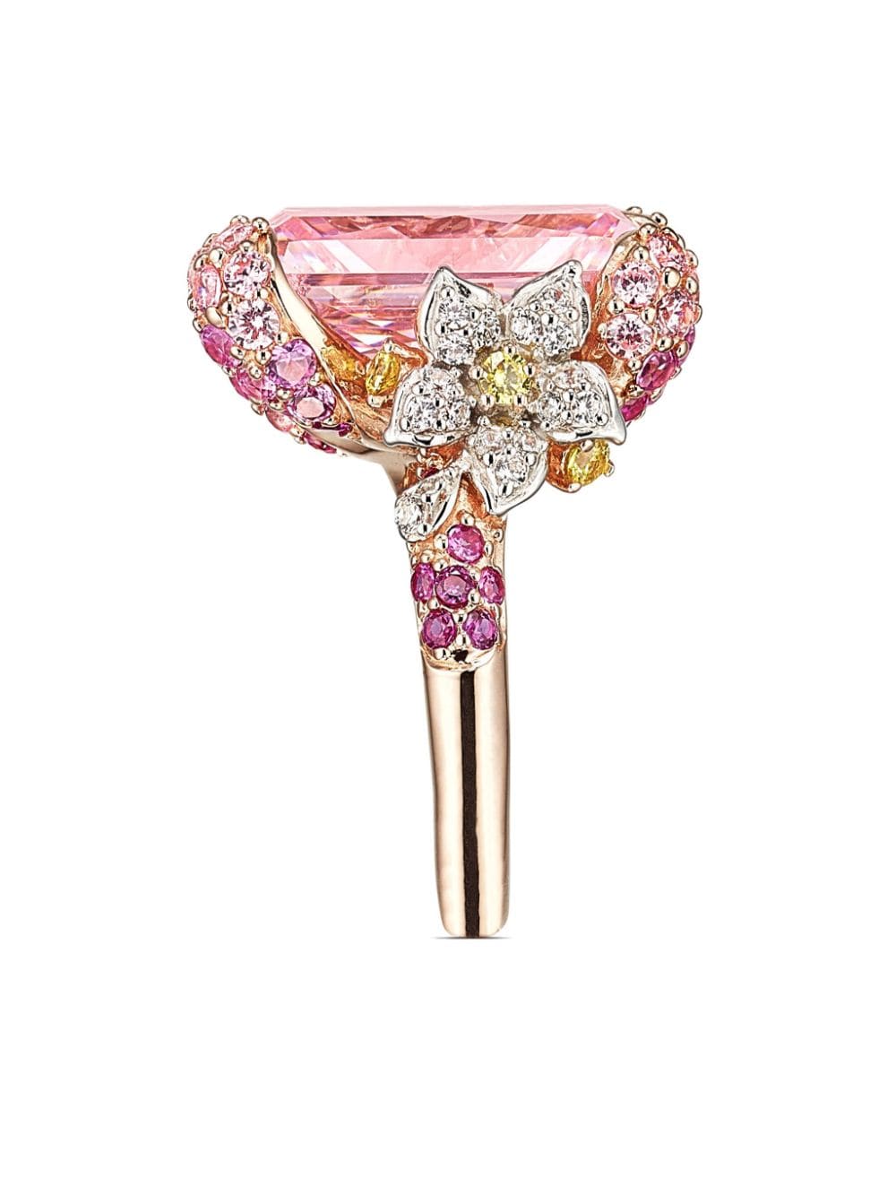 Shop Anabela Chan 18kt Rose Gold Cinderella Pink Sapphire Cocktail Ring