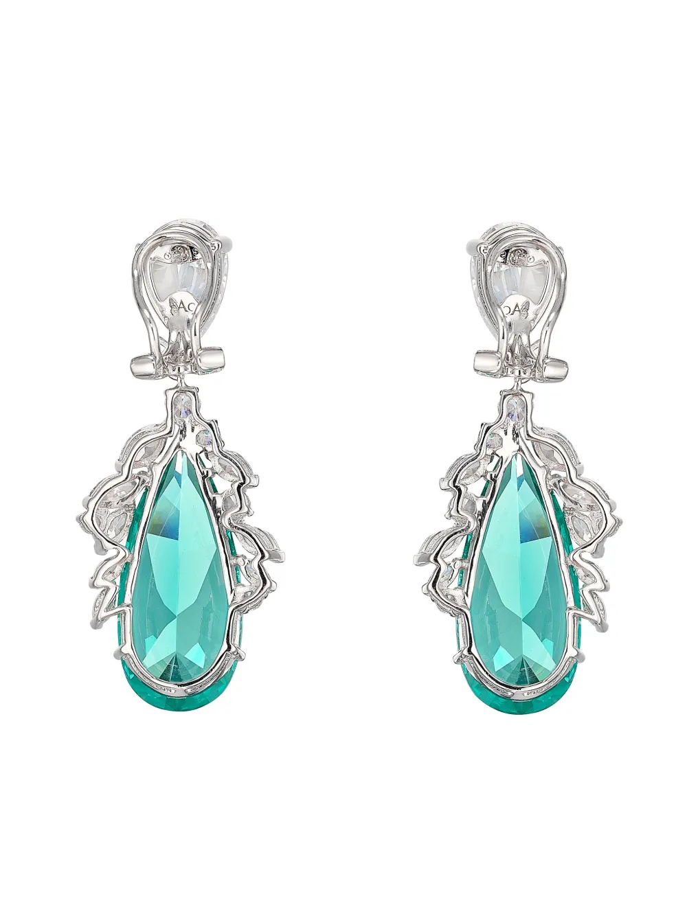 Anabela Chan 18kt White Gold Diamond And Tourmaline Drop Earrings In Blue