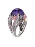 Anabela Chan 18kt gold vermeil Amethyst Sugarloaf Berry gemstone ring - Purple