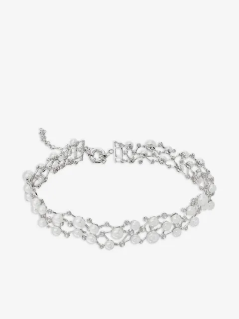 Anabela Chan Collana Petite Constellation in oro bianco 18kt con perle e diamanti