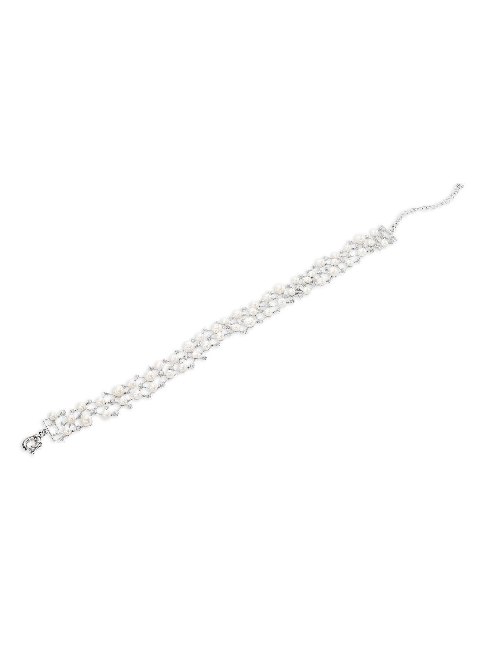 Anabela Chan 18kt white gold Petite Constellation diamond and pearl necklace