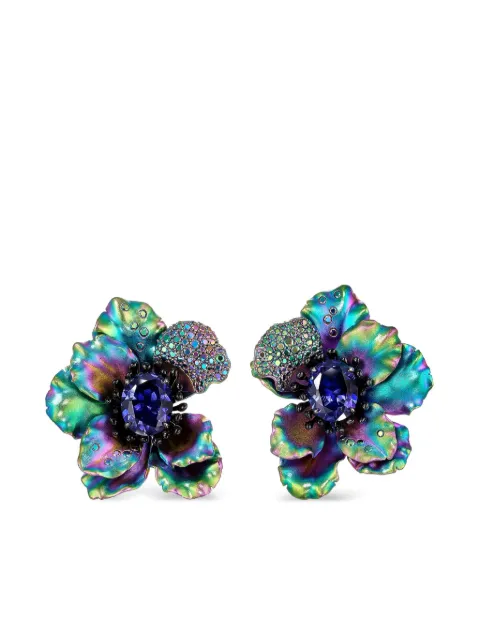 Anabela Chan 18kt yellow gold vermeil Bloom Poppy multi-stone earrings