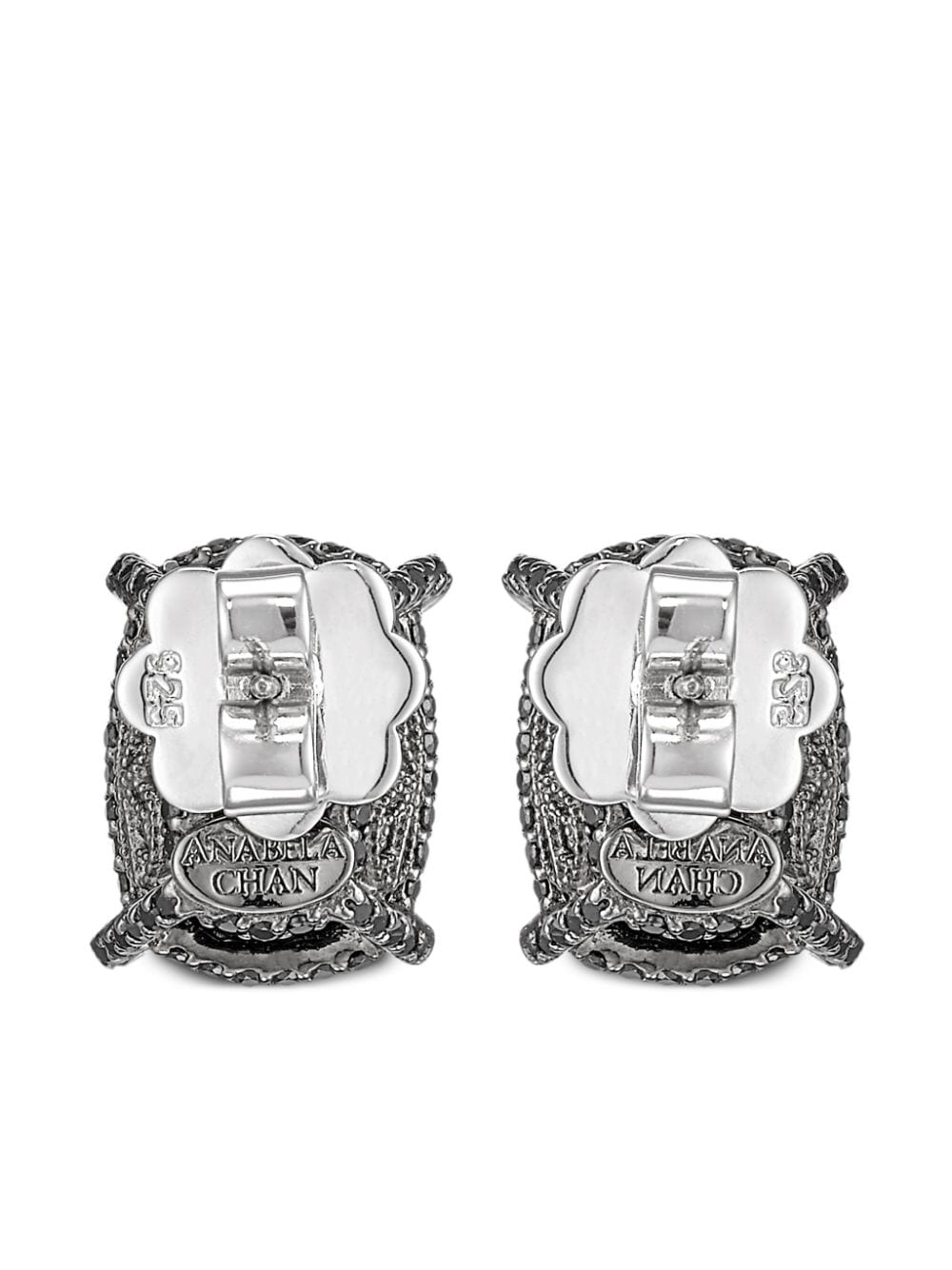 Shop Anabela Chan 18kt White Gold Wing Diamond Earrings In Black