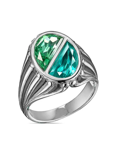 Anabela Chan 18kt white gold vermeil Paraiba Oval Signet gemstone ring