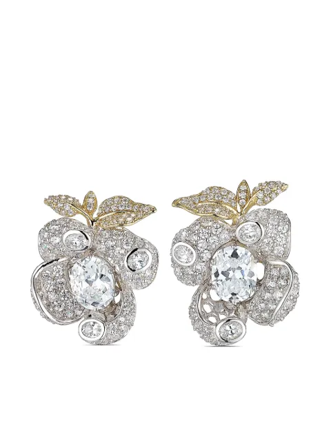 Anabela Chan 18kt yellow and white gold Blossom diamond earrings