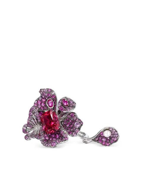 Anabela Chan bague Ruby Peony Butterfly en or blanc 18ct 