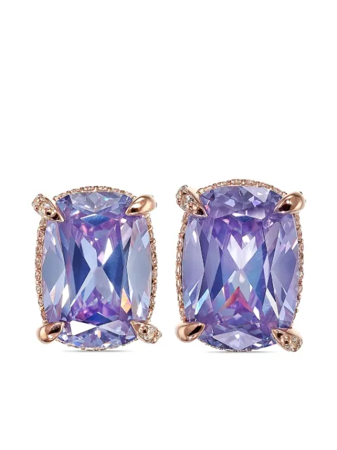 Anabela Chan 18kt rose gold vermeil Wing amethyst and diamond earrings